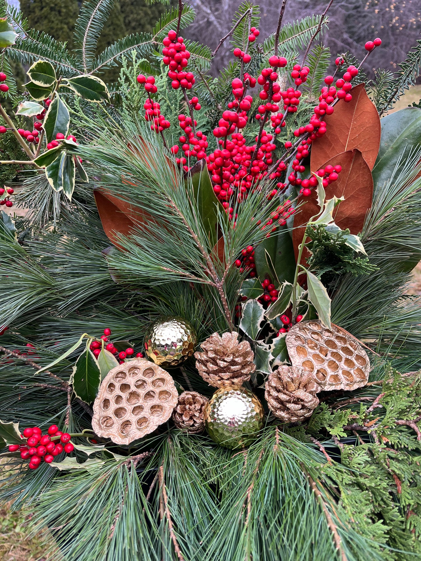 Outdoor Christmas Planter