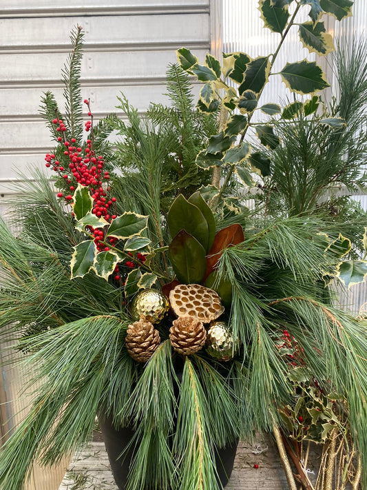 Outdoor Christmas Planter