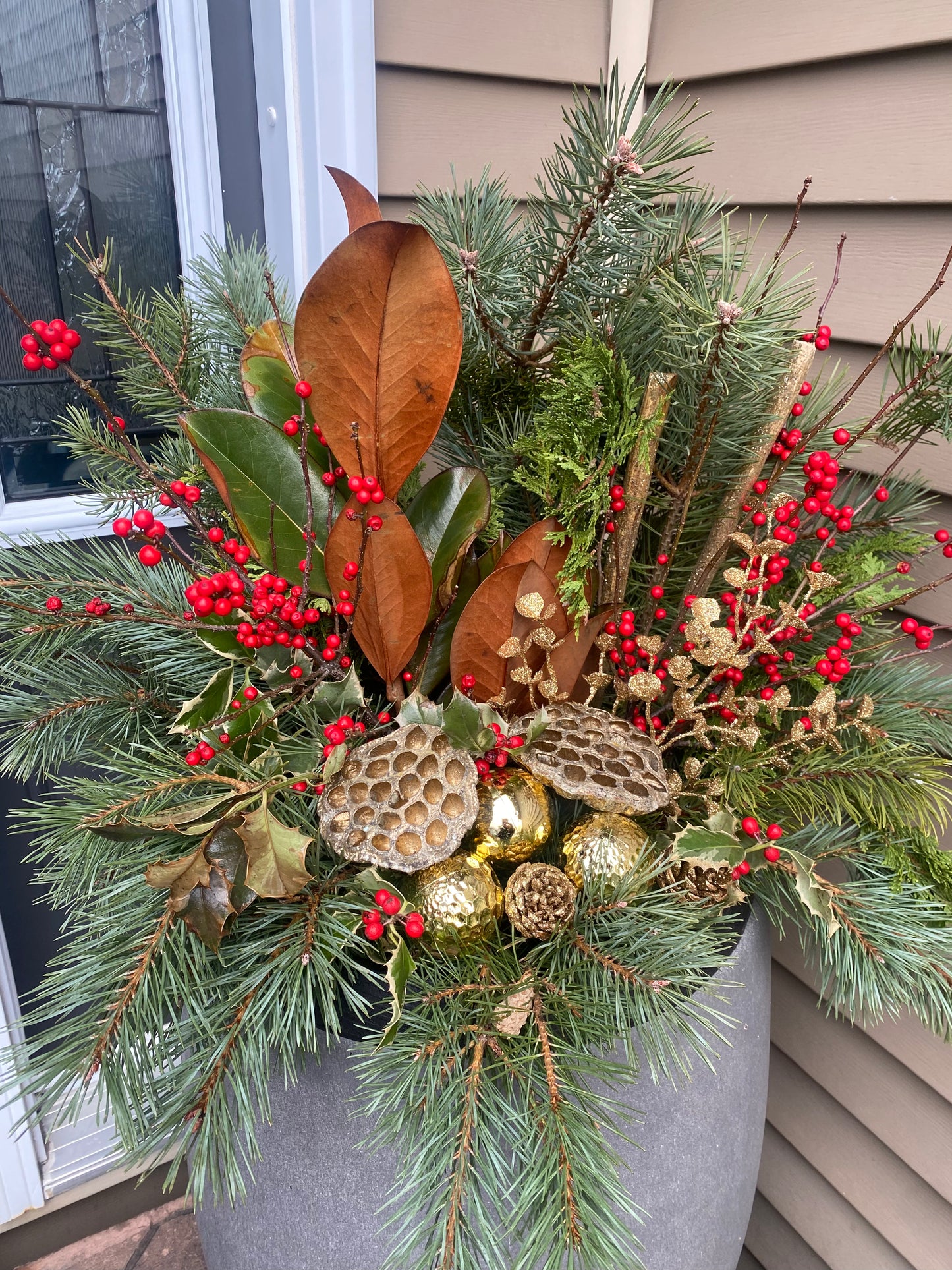 Outdoor Christmas Planter
